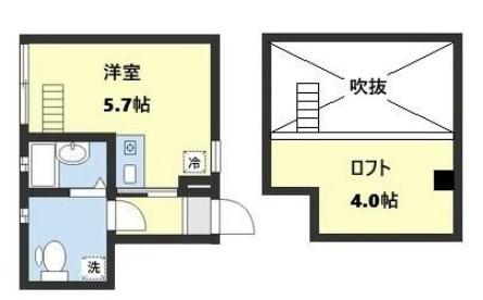 オークグレイス笹塚(ワンルーム/1階)の間取り写真