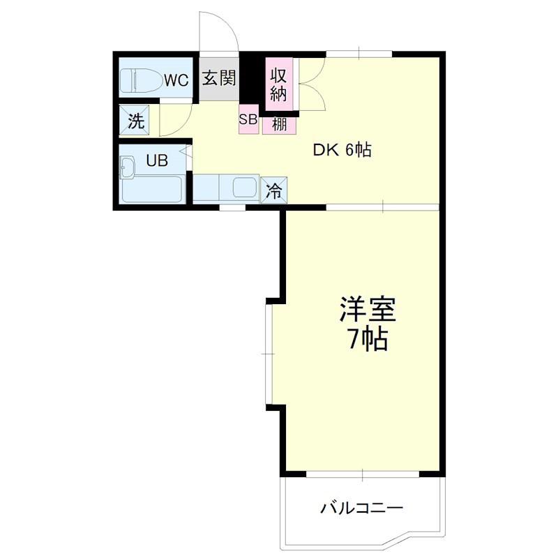 アップル第3マンション(1DK/5階)の間取り写真