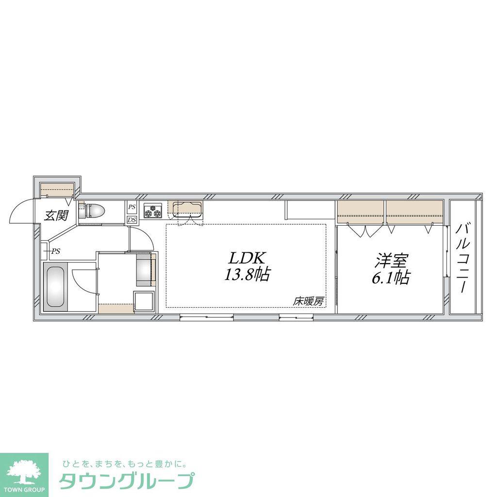 カーサ ラルゴ(1LDK/2階)の間取り写真