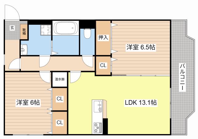 ブレイン新旭(2LDK/1階)の間取り写真