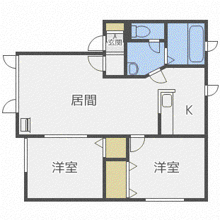 パナハイツ石山東(2LDK/2階)の間取り写真