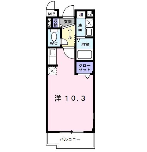 グラシオッソF・II(ワンルーム/1階)の間取り写真