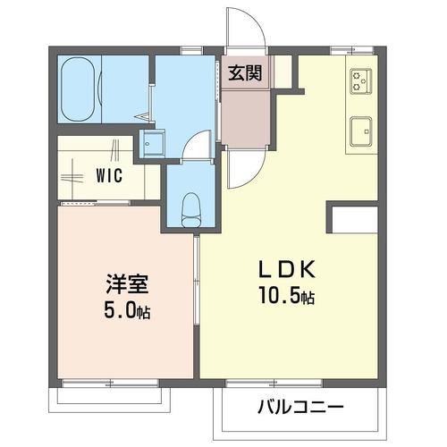 クレスト大和B(1LDK/2階)の間取り写真