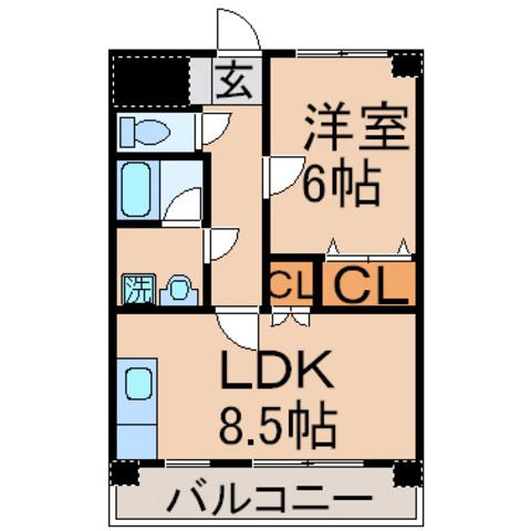 アビテ上北台(1LDK/1階)の間取り写真