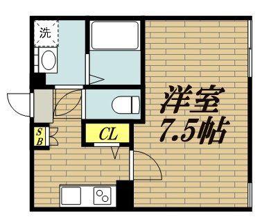 ベイルーム相模原中央(1K/1階)の間取り写真