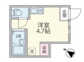 レジデンス高田馬場(ワンルーム/1階)の間取り写真
