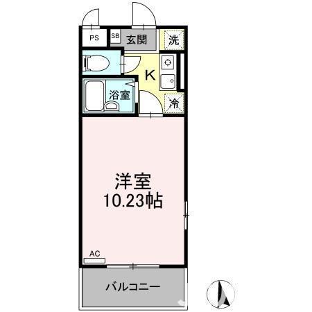 アトラスイレブン(1K/1階)の間取り写真