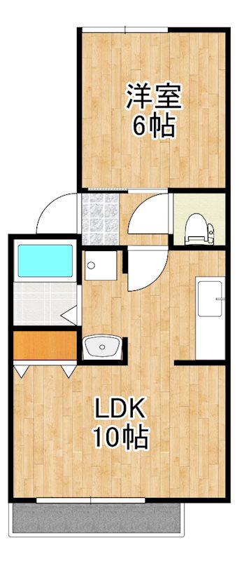 シティハイム住吉(1LDK/2階)の間取り写真