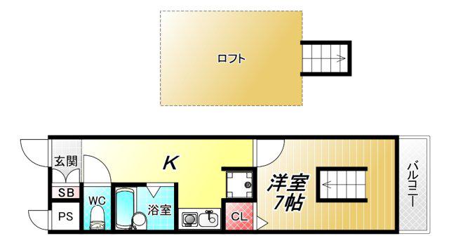 シャンベルミツモ(1K/4階)の間取り写真