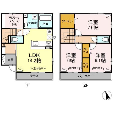 BLATT HUS(3SLDK/1階)の間取り写真