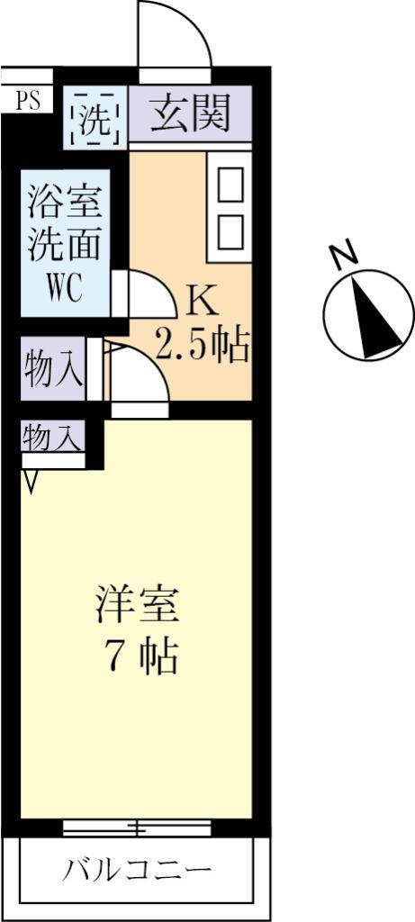 メゾン岩井(1K/3階)の間取り写真