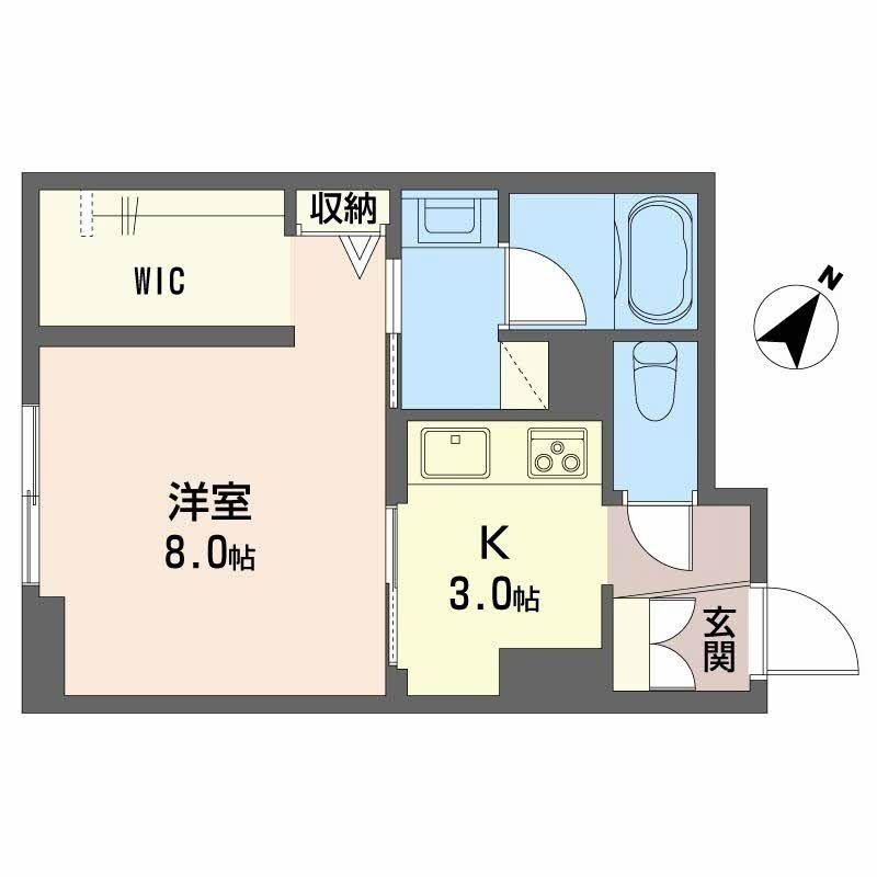 プレアデス(1K/1階)の間取り写真