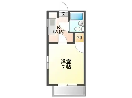 コスモハイツ(1K/3階)の間取り写真