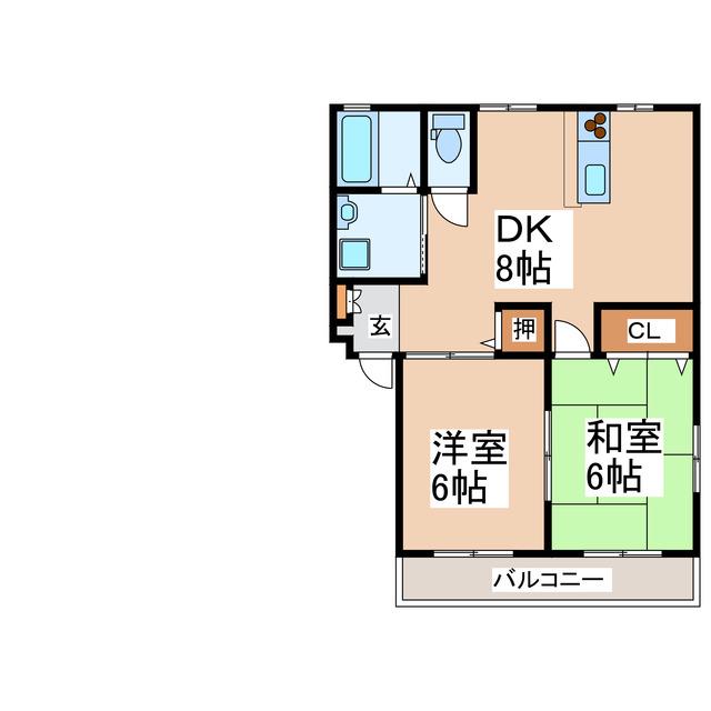 井上ハイツIII(2DK/3階)の間取り写真