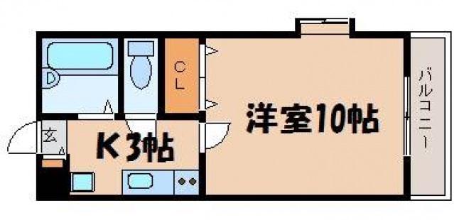 KSビル(1K/3階)の間取り写真