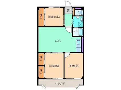 シェンベルク(3LDK/5階)の間取り写真