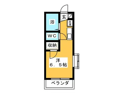 ミントIII(ワンルーム/1階)の間取り写真
