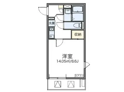 東武伊勢崎線 新田駅(埼玉) 徒歩7分 3階建 築13年(1K/2階)の間取り写真