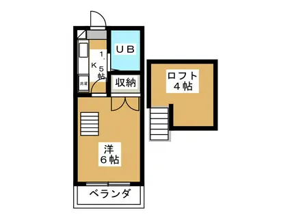ドリーミー立川(1K/2階)の間取り写真
