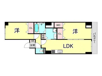 エムライズ大観町(2LDK/5階)の間取り写真