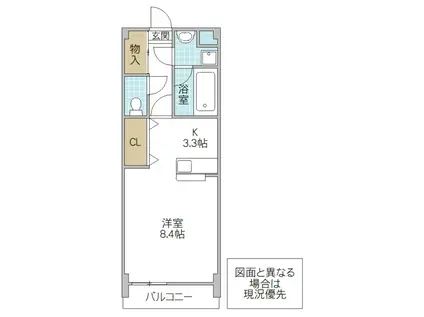 サザンテラス不二美荘(ワンルーム/2階)の間取り写真