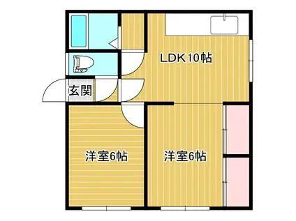 ハイツジャイケ(2LDK/3階)の間取り写真
