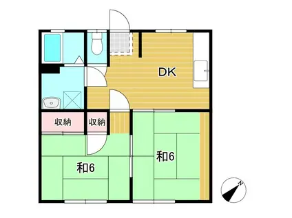 キャッスルクレッセント(2DK/1階)の間取り写真