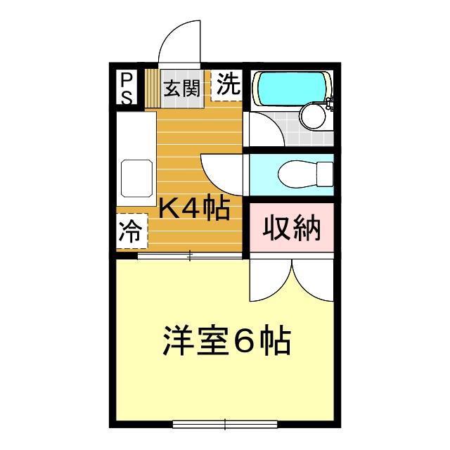 ハイツ原(1K/1階)の間取り写真