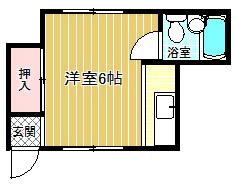 畑本マンション(ワンルーム/2階)の間取り写真
