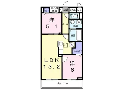 M.BONITO(2LDK/1階)の間取り写真