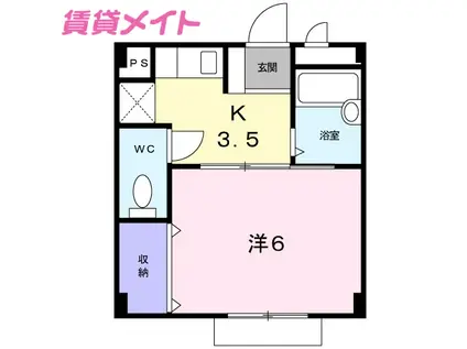 カーサシャルマン(1K/2階)の間取り写真