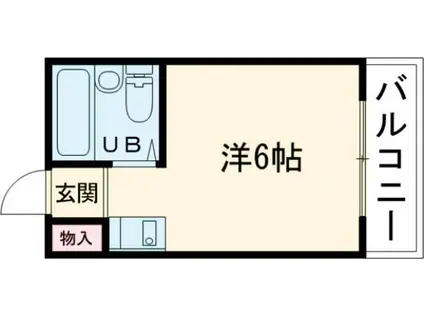 スカイコート(ワンルーム/2階)の間取り写真