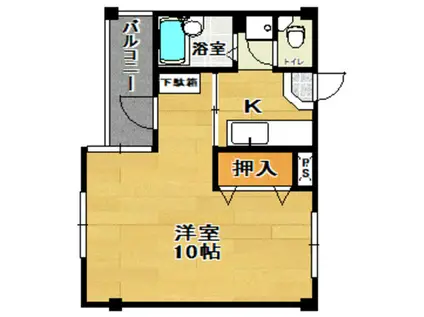 メゾンキャンパスII(1K/2階)の間取り写真