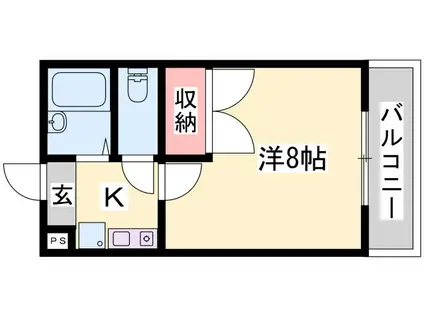 ドリーム三条(1K/3階)の間取り写真