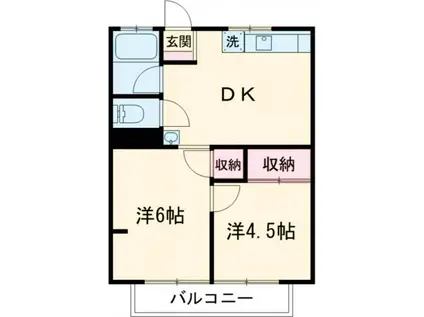 三晴マンション(2DK/2階)の間取り写真