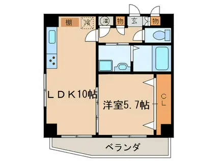 PROSPERITE(1LDK/6階)の間取り写真