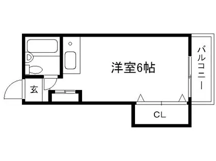 フレール下鴨(ワンルーム/2階)の間取り写真