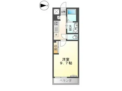 ガーデン(1K/2階)の間取り写真