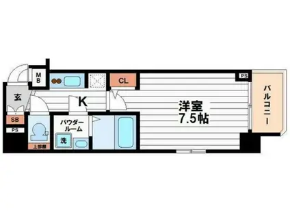 サムティ北浜大手通(1K/4階)の間取り写真