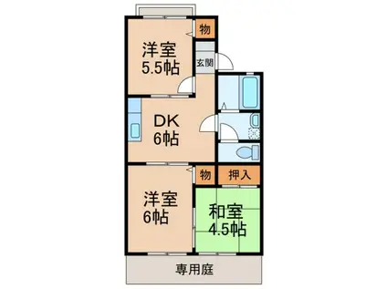 ハイツサンライトII(3DK/1階)の間取り写真