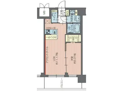 プレジオ川口ASIAN(1LDK/5階)の間取り写真
