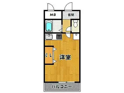 ジャルダン三田2番館(ワンルーム/5階)の間取り写真