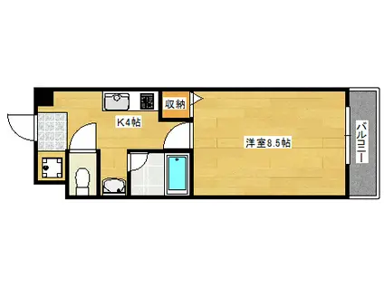 ハイツリリアン(1K/2階)の間取り写真