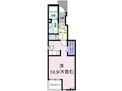 ベル アウローラ(ワンルーム/1階)の間取り写真