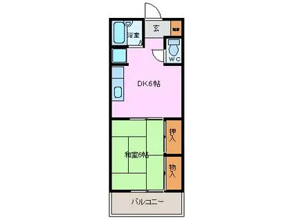 コーポ阪本(1DK/2階)の間取り写真