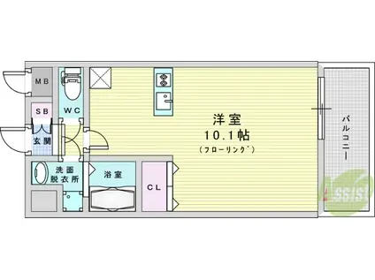 MELDIA CREST TAPP 新大阪 ウエスト(1K/3階)の間取り写真