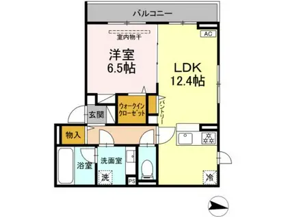 サーフサイド(1LDK/3階)の間取り写真