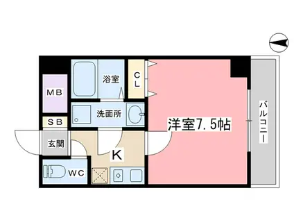 ラカーサ山科(1K/3階)の間取り写真