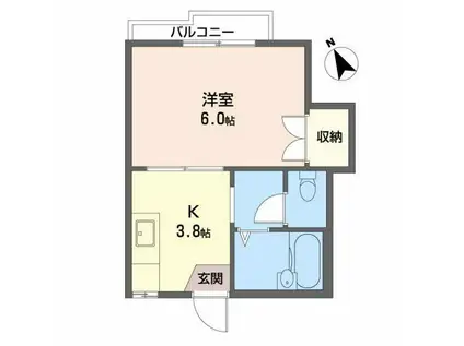 二幸コーポ(1K/2階)の間取り写真