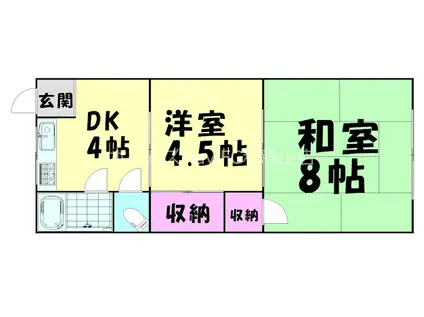 ヴィラさくら(2DK/2階)の間取り写真